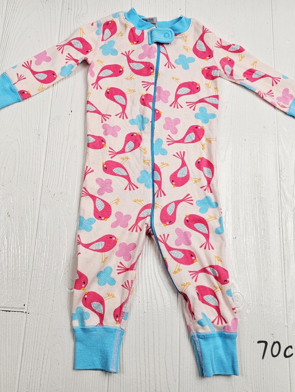 Hanna Andersson Baby Bird Zippered One Piece